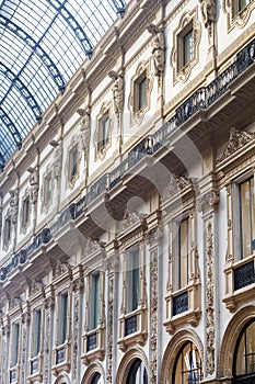 Detail of glass and steel structure roof