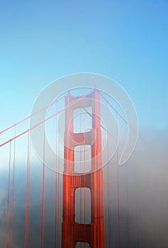 Detail of Golden Gate Bridge in Fog