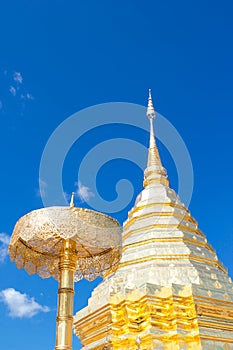 Detail of the golden stupa of Wat Doi Suthep, Chiang Mai, Thailand