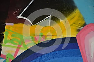 Colorful abstract patterns on a wall photo