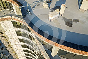 Detail of granit elements of new building under construction