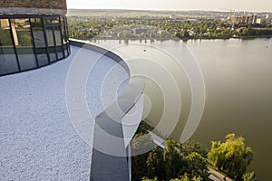 Detail of granit elements of new building under construction