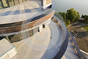 Detail of granit elements of new building under construction