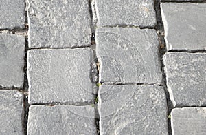 Detail of gray tiles called in Italian Sampietrini