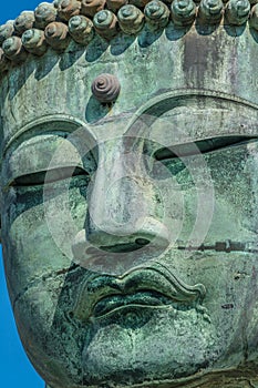 Detail of The Great Buddha (Daibutsu) of Kamakura, Japan