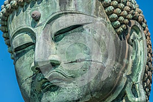 Detail of The Great Buddha (Daibutsu) of Kamakura, Japan