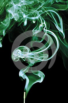 Green Smoke on black background