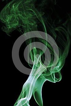 Green Smoke on black background