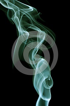 Green Smoke on black background