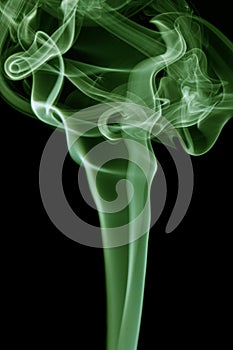 Green Smoke on black background