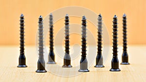 Detail of a group of self-tapping screws photo