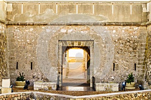 Detail of Guardias Viejas castle, Almeria Spain photo