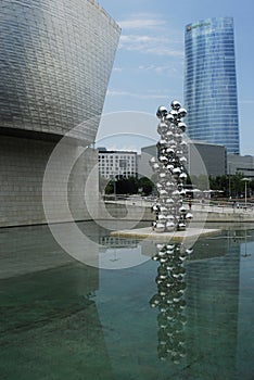 Detail of the Guggenheim museum in Bilbao, Basque country, Spain