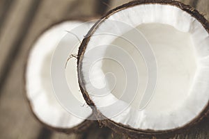 Detail of half a coconut texture