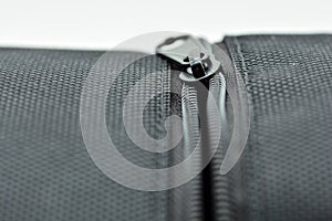 Black textile zipper photo