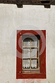 Detail of half timbered house at the ecomusee in Alsace