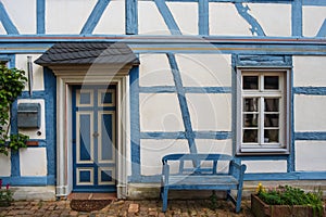 Detail of a half-timbered house in in the Rheingau / Germany