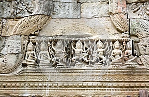 Detail of Hall of the Dancers, Preah Khan Temple photo