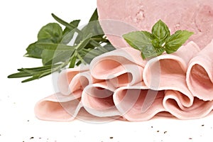 Detail of ham with herbs