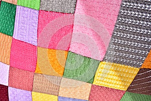 Detail of handmade woolen jarapas photo