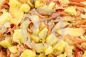 Detail of hawaiian pizza