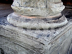 Detail of Heavily Eroded Marble Column, Florence, Italy