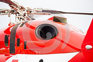 Detail of helicopter`s engine