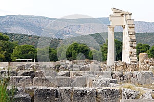 Detail of the Hestiatorion complex in the archaeological site of Epidaurus photo