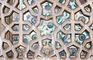 Hexagonal architectural ornament in the Blue Mosque of Sultanahmed, located in Istanbul, Turkey photo