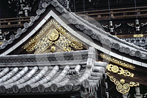 Detail of Higashi Honganji temple rooftop, Kyoto