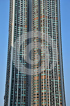 The detail of the high density residential building in Hong Kong.