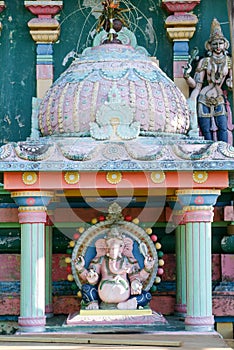 Detail of a Hindu temple at Saint Andre