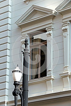 Detail of historic building facade, Sao Paulo photo