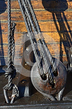 Detail of a historic sail ship