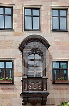 Detail of an Historical Building in the Old Town of Nuremberg, Franconia, Bavaria