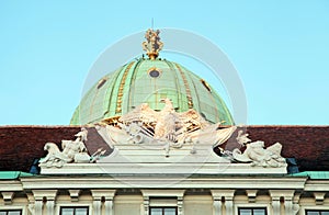 Detail of Hofburg Imperial Palace in Vienna, Austria.