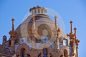 Detail of Hospital de la Santa Creu in Barcelona