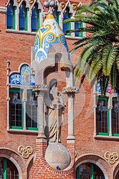 Detail of the Hospital de la Santa Creu i Sant Pau in Barcelona, Catalonia, Spain photo