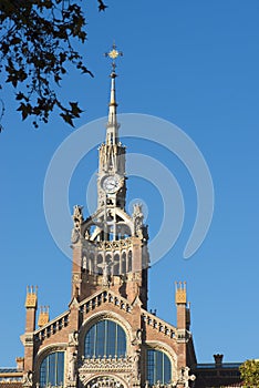 Detail of The Hospital of Santa Cruz and San Pablo in Barcelone Spain