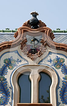 Detail of the house of architect Ferenc Raichle in Subotica