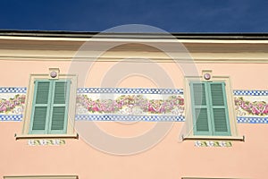 Detail of a house at Campione d'Italia on lake lugano photo