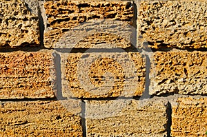 Detail of the house wall. Background of bricks