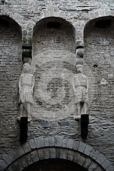 Detail of hstoric city gate Rheintor in Andernach, Germany
