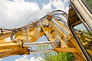 Detail of hydraulic bulldozer piston