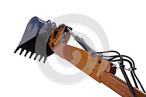 Detail of hydraulic bulldozer piston excavator arm