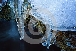 Detail of ice icicles