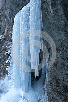 Icefall in a winter