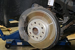 Detail image of car brakes.