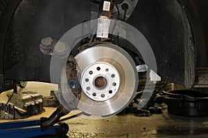 Detail image of car brakes.