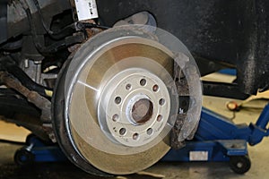 Detail image of car brakes.